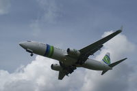 PH-HSD @ EHGG - A bit high for the landing, but carrying on to land on runway 23 of Eelde airport.