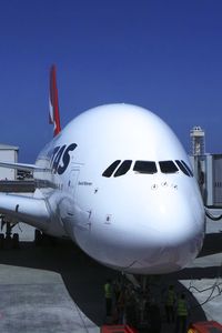 VH-OQI @ KLAX - Qantas David Warren A380-842 taken from inside the new Tom Bradley International Terminal on LAX Appreciation Day.