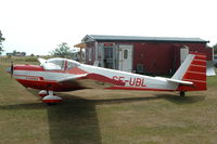 SE-UBL @ ESSI - Scheibe Falke motorglider of Köpings Flygklubb parked at the airfield of Visingsö Island, Sweden. - by Henk van Capelle