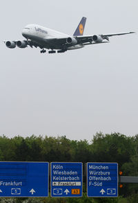 D-AIME @ EDDF - Lufthansa Airbus A380 on final