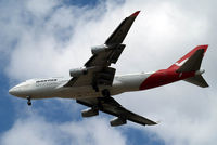 VH-OJF @ EGLL - Boeing 747-438 [24483] (QANTAS) Home~G 05/07/2010. On approach 27R. Now withdrawn from use.