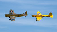 G-AJRS @ EGTH - 45. Magister leading Chipmunk at the Shuttleworth Military Pagent Flying Day, 30 June 2013