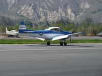 N8667H @ SZP - 1947 North American NAVION, Continental IO-520 285 Hp upgrade, landing roll Rwy 22 - by Doug Robertson