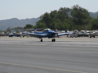 N8667H @ SZP - 1947 North American NAVION, Continental IO-520 285 Hp upgrade, landing roll Rwy 22 - by Doug Robertson