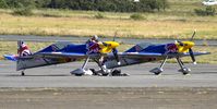 D-EYXA @ EGFH - XtremeAir XA-41 Sbach 300 of the Red Bull Matadors, overnighting at EGFH between displays at the Wales National Airshow Swansea - by Derek Flewin