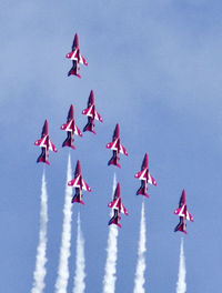 XX322 -  Red Arrows displaying at the Wales National Airshow Swansea. Display led by, Red 1, Sqn Ldr Turner (The Boss) in XX322. Images taken from over a mile away from the flight line. - by Derek Flewin