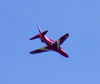 XX227 - Red Arrows displaying at the Wales National Air Display Swansea, Red 6 , Flt Lt Lyndon-Smith. (Syncro Leader) Images taken from about a half mile away from the flight line. - by Derek Flewin