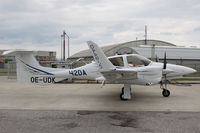 N42DA @ LOAN - refueling before delivery flight to US. OE-UDK is reg for delivery flight