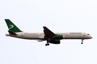 EZ-A014 @ EGLL - Boeing 757-22K [30863] (Turkmenistan Airlines) Home~G 16/07/2013. On approach 27L.