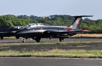 G-DLFN @ EGFH - Rebel 1. Aero Delfin of the Red Star Rebels formation team returning to it's temporary base at Swansea Airport after displaying at the RNAS Yeovilton Air Day. Rebel 2 (G-BYCT) following Rebel 1 to the apron. - by Roger Winser