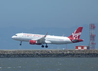 N361VA @ SFO - Arriving on the reopened Runway 28L at San Francisco. - by Bill Larkins