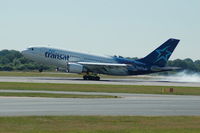 C-GSAT @ EGCC - Air Transat Airbus A310 C-GSAT landing at Manchester Airport. - by David Burrell