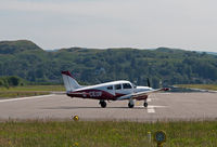 G-CEOF @ EGEO - Turning at the end of runway 19, Oban Airport.