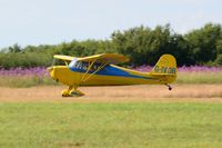 G-IVOR @ EGFH - Visiting 1940 Aeronca Chief departing Runway 22. - by Roger Winser