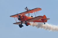 N707TJ - Off airport. Breitling 4, half of the Breitling Wingwalking team displaying on the first day of the Wales National Air Show, Swansea Bay, UK. - by Roger Winser