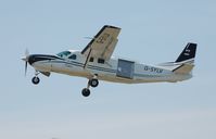 G-SYLV @ EGFH - Resident Grand Caravan departing to drop members of the British Army Tigers parachute team on the second day of the Wales National Air Show, Swansea Bay. - by Roger Winser