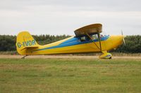 G-IVOR @ EGFH - Visiting Aeronca Chief at holding point prior to departure. - by Roger Winser