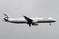 SX-DGA @ EGLL - Airbus A321-231 [3878] (Aegean Airlines) Home~G 13/06/2011. On approach 27L.