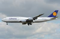 D-ABYI @ EDDF - Lufthansa B748I landing at its base. - by FerryPNL