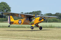 G-BSFD @ EGBR - Piper J3C-65 at The Real Aeroplane Company's Wings & Wheels Fly-In, Breighton Airfield, July 2013. - by Malcolm Clarke
