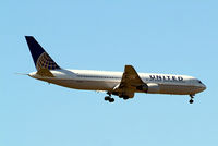 N657UA @ EGLL - Boeing 767-322ER [27112] (United Airlines) Home~G 02/06/2013. On approach 27L.