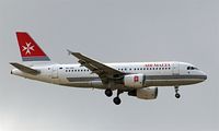 9H-AEL @ EGLL - 9H-AEL   Airbbus A319-111 [2332] (Air Malta) Home~G 11/07/2012. On approach 27L former clour scheme.