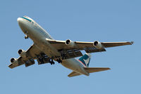 B-HKF @ EGLL - Boeing 747-412 [25128] (Cathay Pacific Airways) Home~G 24/07/2012. On approach 27L.