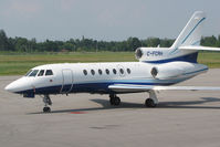 C-FCRH @ CYLS - This Falcon 50 looked great in blue colours while resting on the terminal ramp at Lake Simcoe Regional. It was visiting from Calgary, Alberta. Its reg was once on a Hawker 800 bizjet. - by Chris Coates