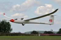 G-CJUF @ X5SB - Schempp-Hirth Ventus 2CT being launched for a cross country flight during The Northern Regional Gliding Competition, Sutton Bank, North Yorks, August 2nd 2013. - by Malcolm Clarke