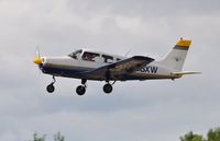 G-BBXW @ EGFH - Visiting Cherokee Warrior operated by Bristol Aero Club. Previously registered PH-CPL. - by Roger Winser