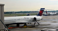 N956DN @ KATL - Air conditioning hoses attached.  Ready for boarding. ATL - by Ronald Barker