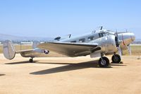 N9657 @ KRIV - 1951 built Beech UC-45J  ex Bu 44588 , at March Field Air Museum , Riverside , California - by Terry Fletcher