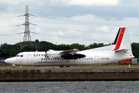 OO-VLM @ EGLC - OO-VLM   Fokker F-50 [20135] (Cityjet) London City~G 15/06/2010. Taxiing back having just landed.