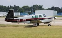 N7114V @ KOSH - Mooney M20F - by Mark Pasqualino