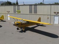 N33112 @ SZP - 1940 Piper J3C-65 CUB, Continental C90 90 Hp upgrade, on Aviation Museum of Santa Paula ramp - by Doug Robertson