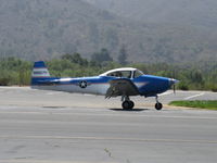 N8667H @ SZP - 1947 North American NAVION, Continental IO-520 285 Hp upgrade, landing roll Rwy 22, Young Eagles Flight - by Doug Robertson