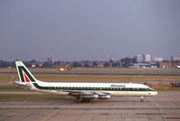I-DIWL @ EGLL - I-DIWL DC8 Alitalia London Heathrow 8.73 - by George Woods