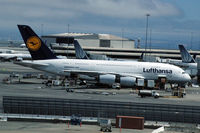D-AIMJ @ SFO - irbus A380 at the gate at San Francisco International Airport