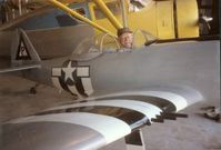 N16LR @ STS - Former Command B-17 Pilot of the 384th BG (H) seated in the 1/2 scale P-47 he built. - by Jeanne Ostnes