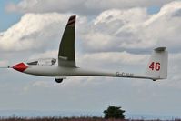 G-CJUF @ X5SB - Schempp-Hirth Ventus 2CT being launched for a cross country flight during The Northern Regional Gliding Competition, Sutton Bank, North Yorks, August 2nd 2013. - by Malcolm Clarke