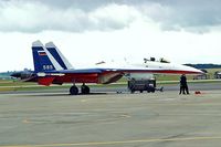 595 WHITE @ EGDY - Sukhoi Su-27P (LL)Flanker [36911037511] (Sukhoi Design Bureau) RNAS Yeovilton~G 15/07/1995