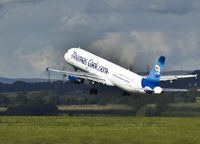 G-DHJH @ EGFF - Thomas Cook Airbus A321-211, Kestrel 81MG, taking off from runway 30, en-route Tenerife Sur at 1338.