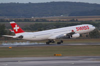 HB-JMJ @ LOWW - Swiss A340 - by Thomas Ranner