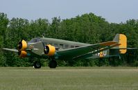 F-AZJU @ LFFQ - Junkers JU52-3M (F-AZJU), Take off, La Ferte-Alais Airfield (LFFQ) air show 2012 - by Yves-Q