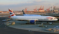 G-ZZZA @ KEWR - On a cold January evening at Newark, and early-model BA Triple-7 gets ready for her return flight to the UK. - by Daniel L. Berek