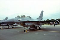J-267 @ EGVI - General Dynamics F-16B Fighting Falcon [6E-9] (Royal Netherlands Air Force) RAF Greenham Common~G 23/07/1983. Taken from a slide.