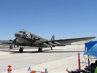 N60154 @ CMA - 1943 Douglas DC-3C as C47B 'What's Up Doc?', two P&W R-1830-92 14 cylinder radials, 1,200 Hp each, taxi back after landing Rwy 26 - by Doug Robertson