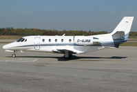 C-GJRB @ CYYB - A stretch limo just dropped off passengers for this nice metalic blue Citation. Then its engines started & it began taxiing here at North Bay's Jack Garland Airport.  - by Chris Coates