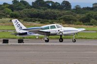 N310UK @ EGFH - Visiting Cessna 310R. - by Roger Winser