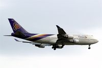 HS-TGT @ EGLL - Boeing 747-4D7 [26616] (Thai Airways) Home~G 23/06/2013. On approach 27R.